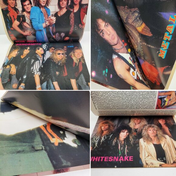 Metal Magazine VTG Skid Row Warrant Heart, Posters Aug. 1990 Aged Unread Stock - Picture 9 of 11